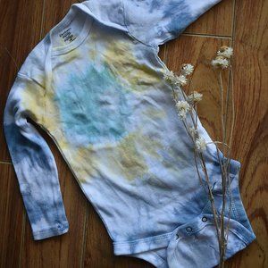 18 month long sleeve hand-dyed onesie